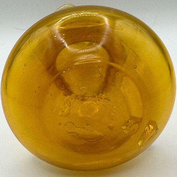 Unbranded hand blown amber with clear handle 4” miniature glass pitcher - Picture 5 of 7